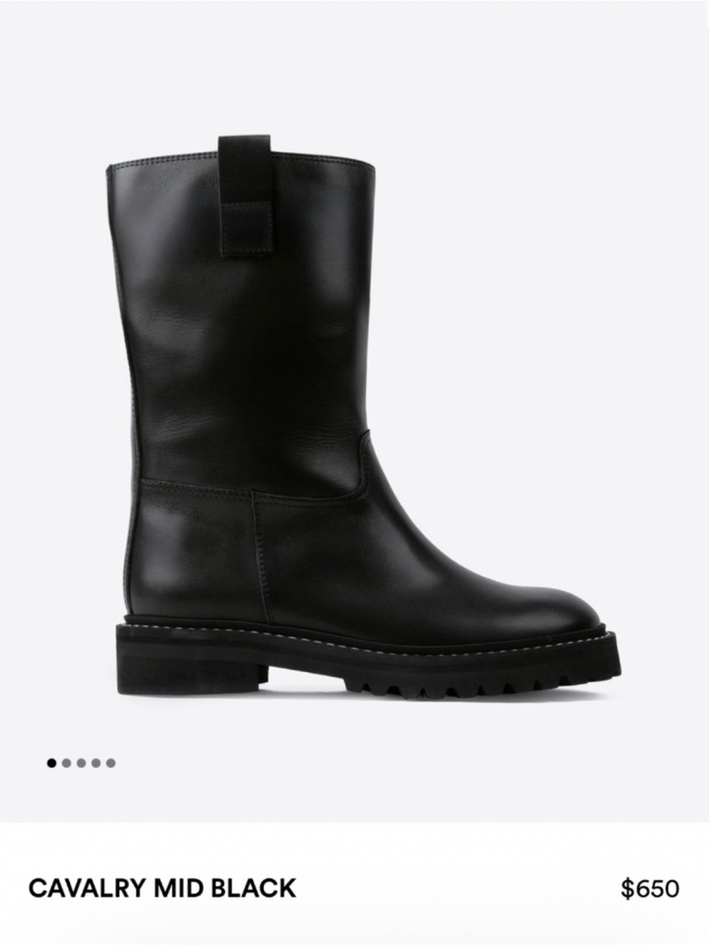 Labucq Cavalry Mid Black Women's Leather Boots size 40